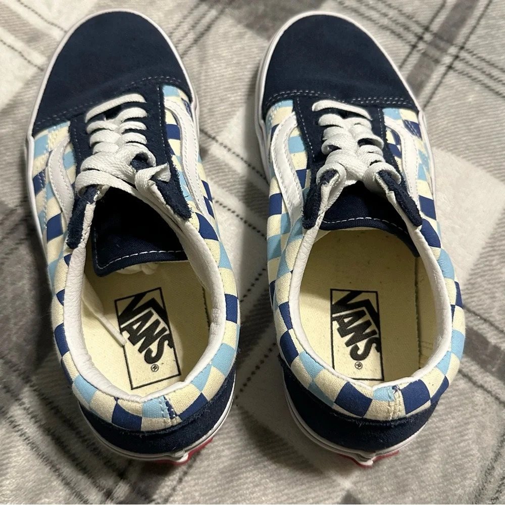 Vans Old Skool Suede/Canvas Navy w/ Blue & Ivory Checkered - Picture 9 of 10